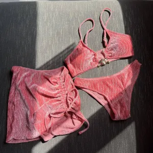3-Piece Velvet Outlook Bikini Swimsuits with Cover Up 9095
