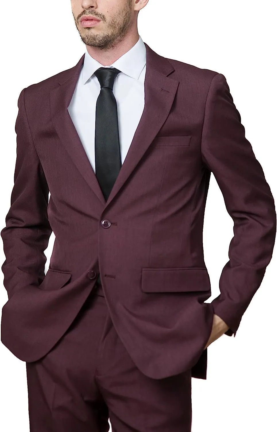Adam Baker Men's Regular Fit 2-Piece Single Breasted Suit