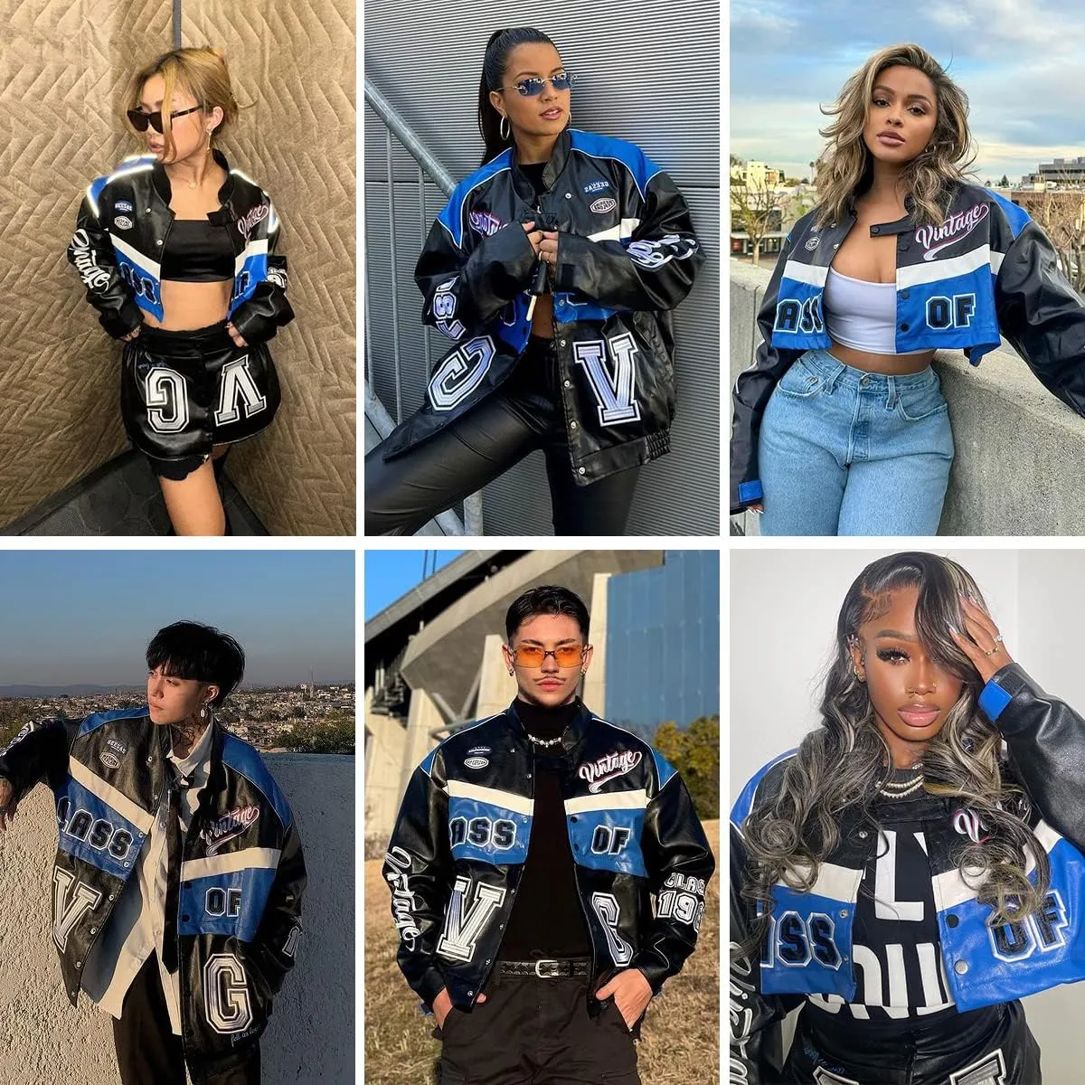Aelfric Eden Men's Racing Jacket Oversized Varsity Jacket Nascar Leather Bomber Jacket Women Unisex Casual Coats