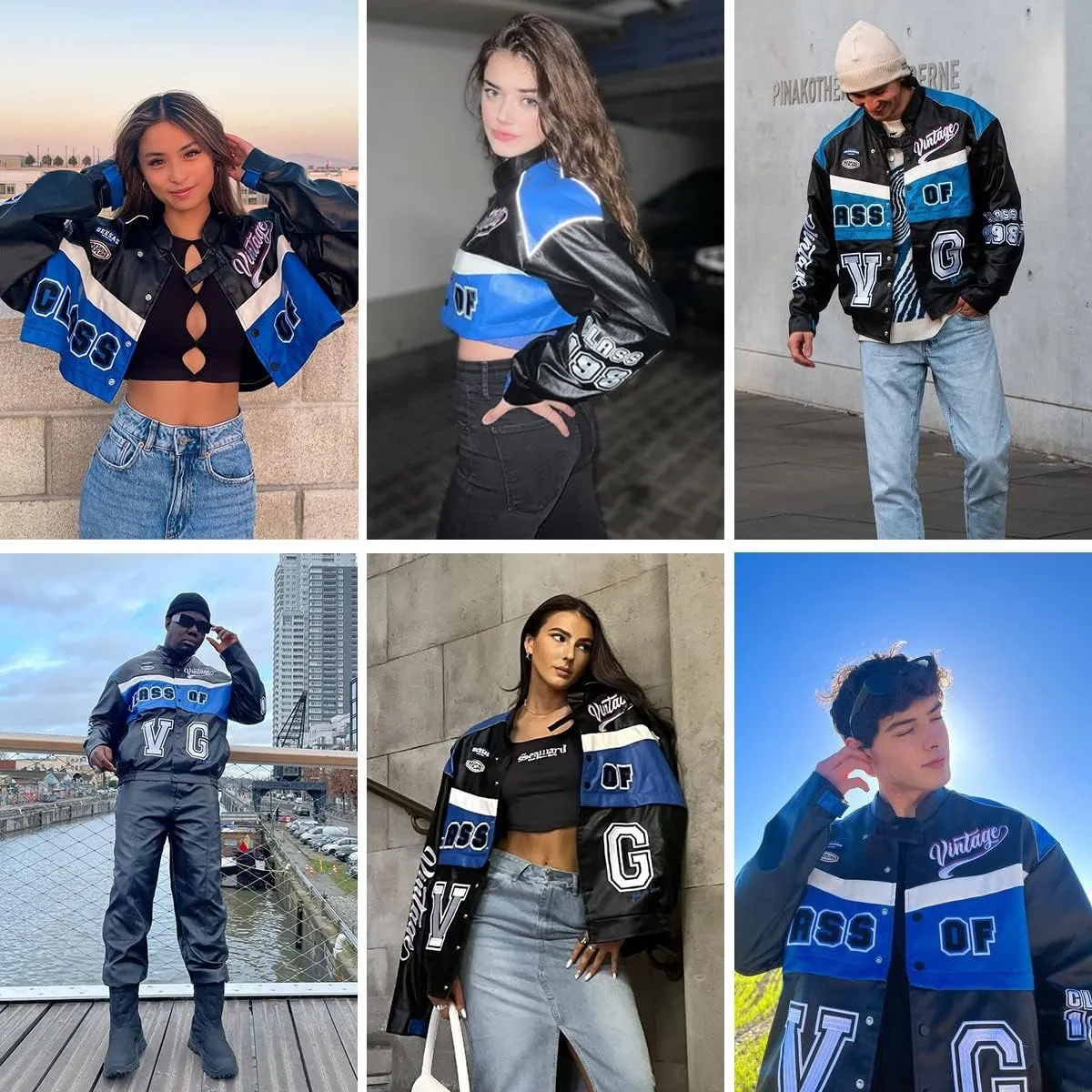 Aelfric Eden Men's Racing Jacket Oversized Varsity Jacket Nascar Leather Bomber Jacket Women Unisex Casual Coats