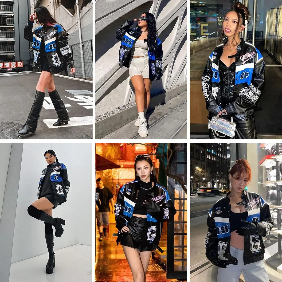 Aelfric Eden Men's Racing Jacket Oversized Varsity Jacket Nascar Leather Bomber Jacket Women Unisex Casual Coats