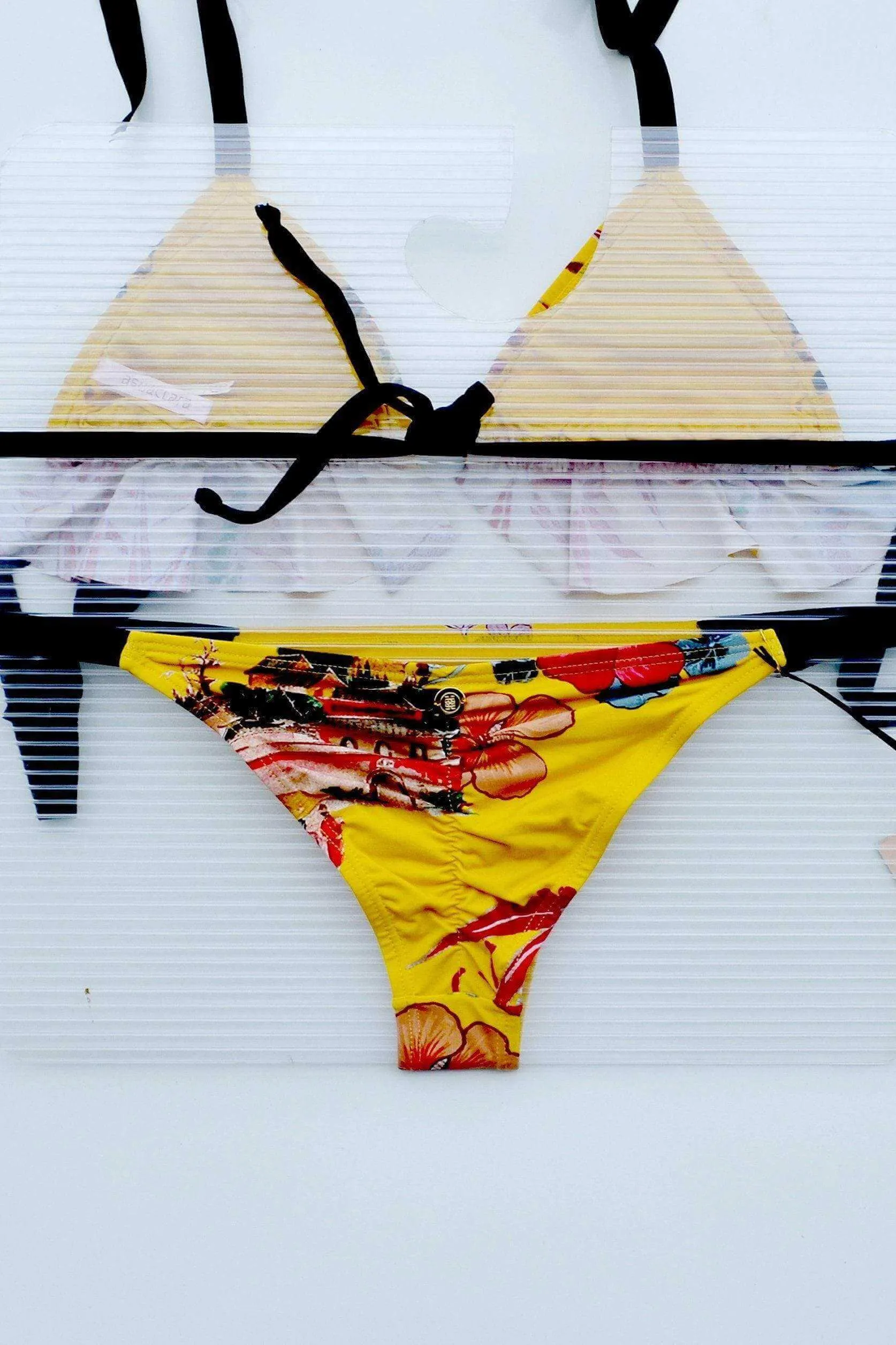 Aguaclara Swimwear Dinastia Oriental Ruffle Triangle Top & Cheeky Bottom Bikini Swimwear Set