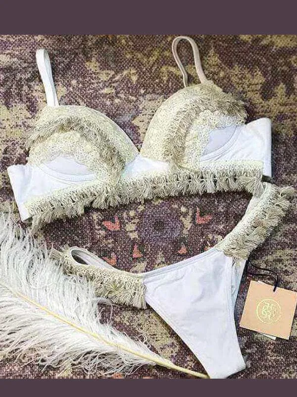 Aguaclara Swimwear Jungla Bustier Cup Top & String Cheeky Bottom Set