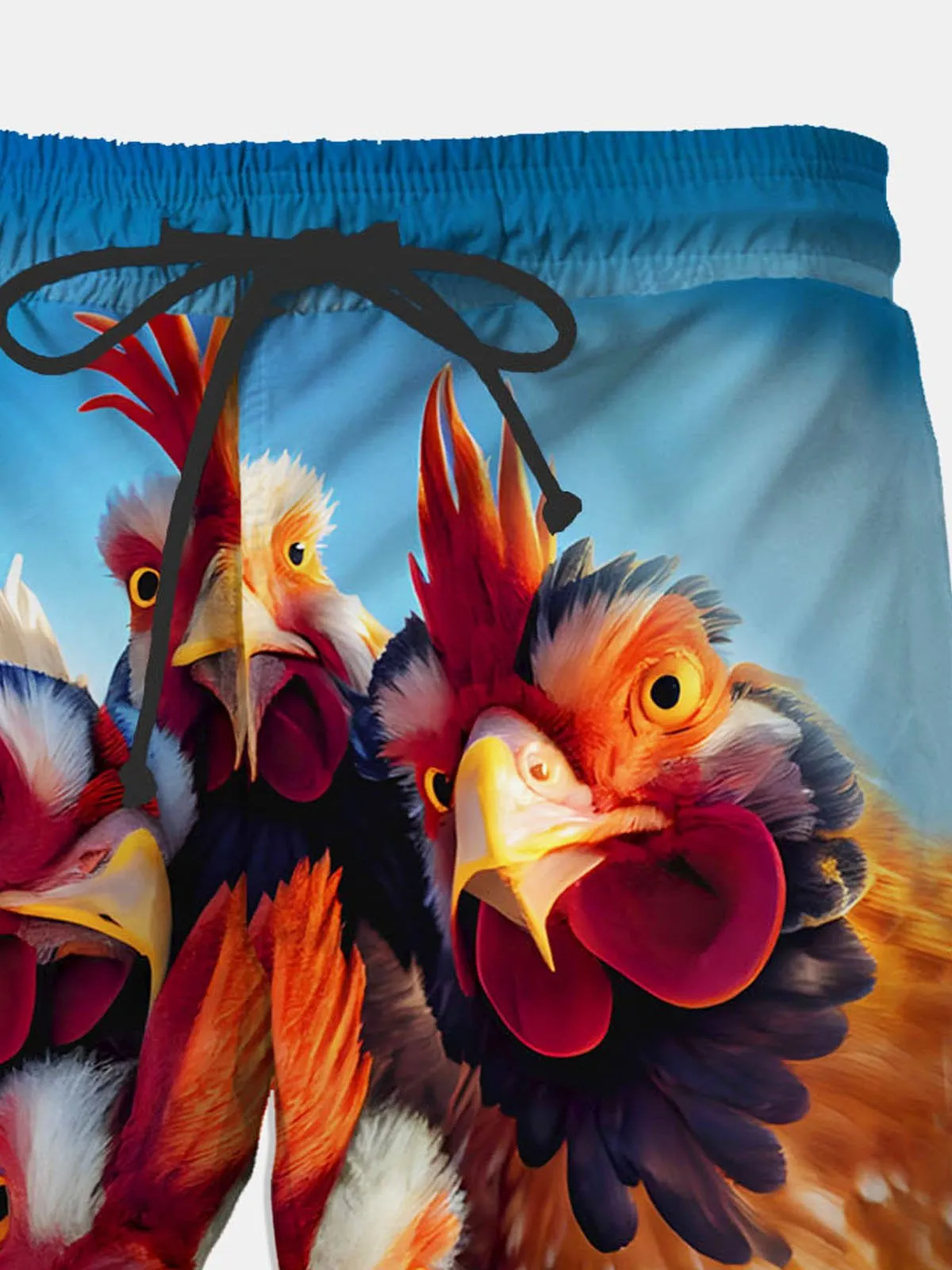 Alohadaddy Vintage Rooster Print Men's Moisture Wicking Quick Dry Swim Trunks Board Shorts