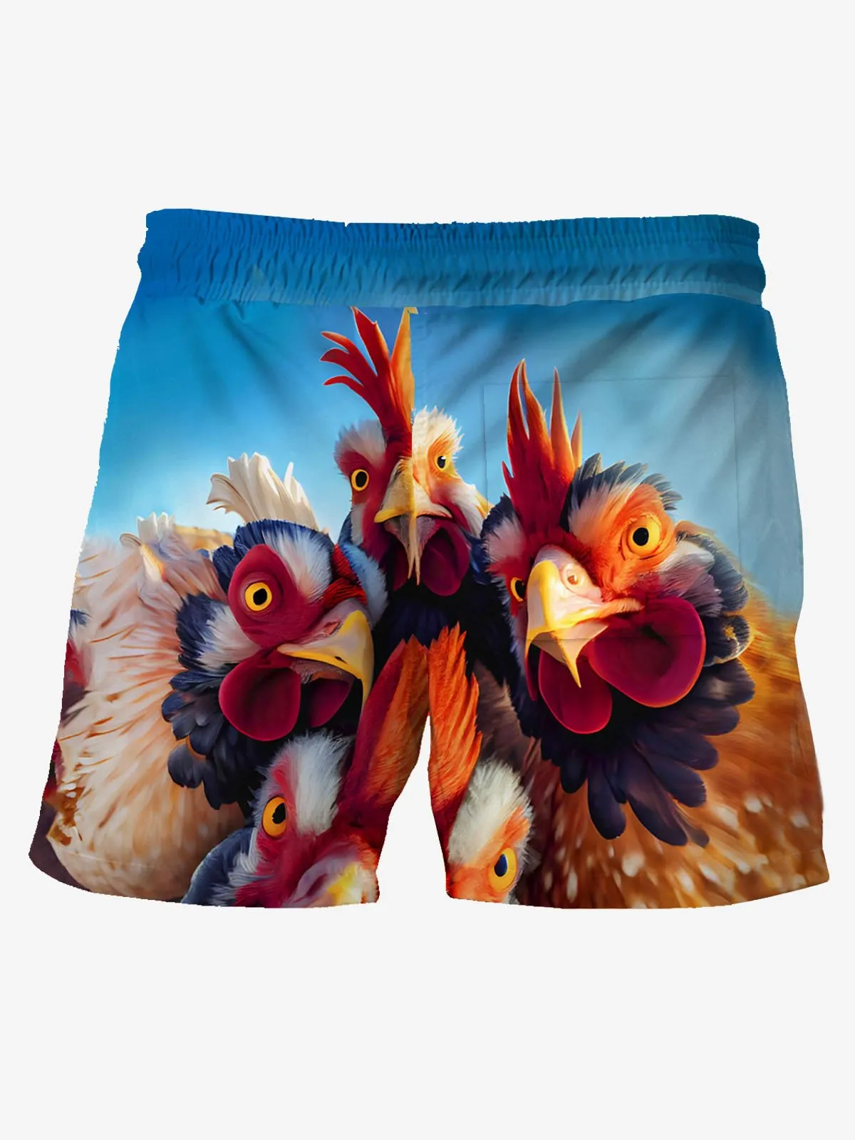 Alohadaddy Vintage Rooster Print Men's Moisture Wicking Quick Dry Swim Trunks Board Shorts