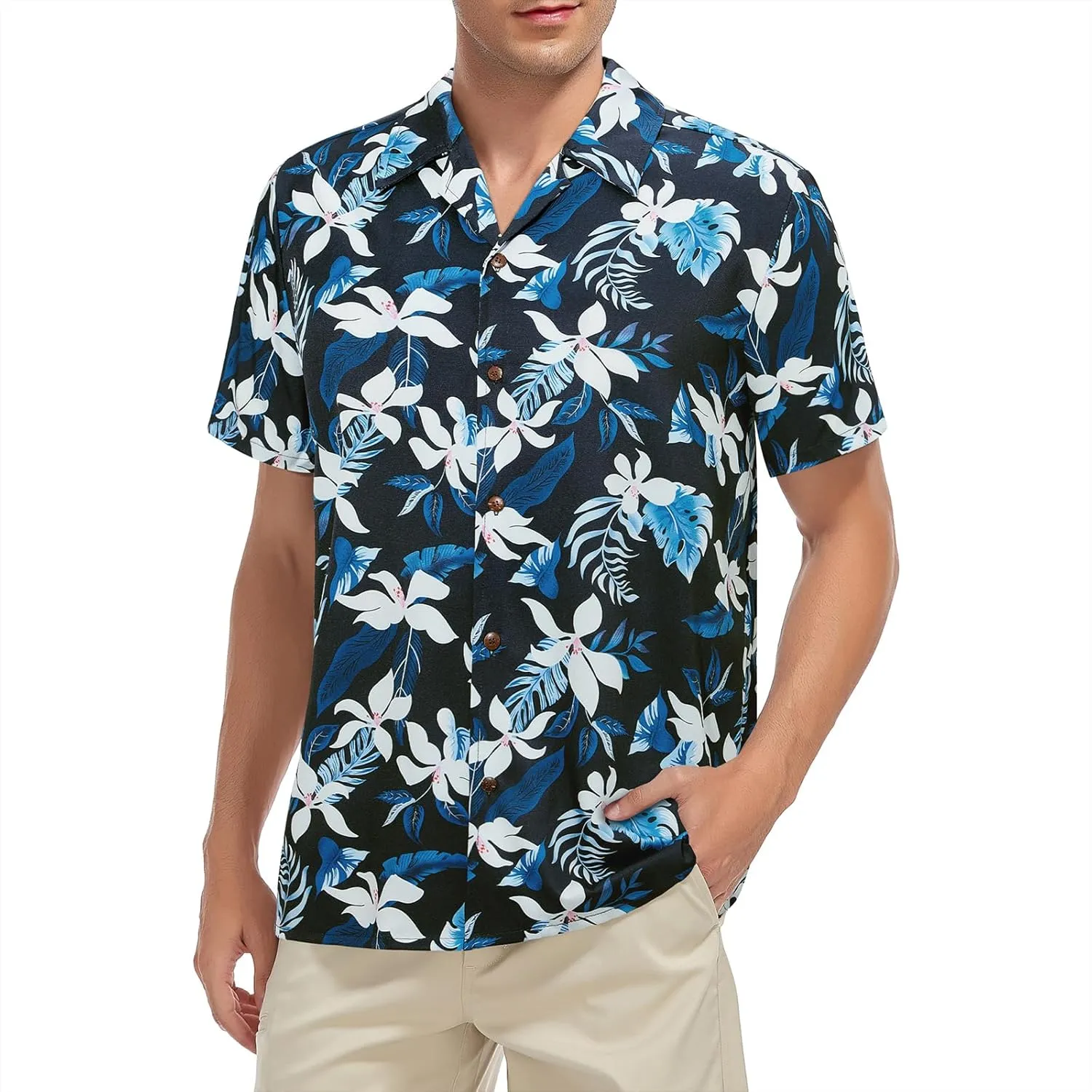 American Trends Hawaiian Shirt for Men Short Sleeve Tropical Beach Shirts Mens Casual Button Down Summer Vacation Wear