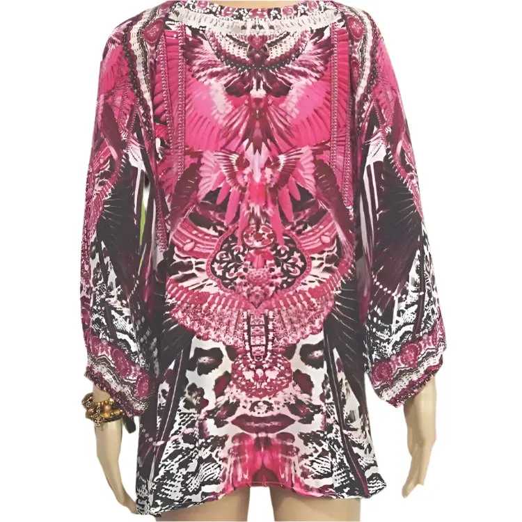 Amur hot pink silk gypsy top