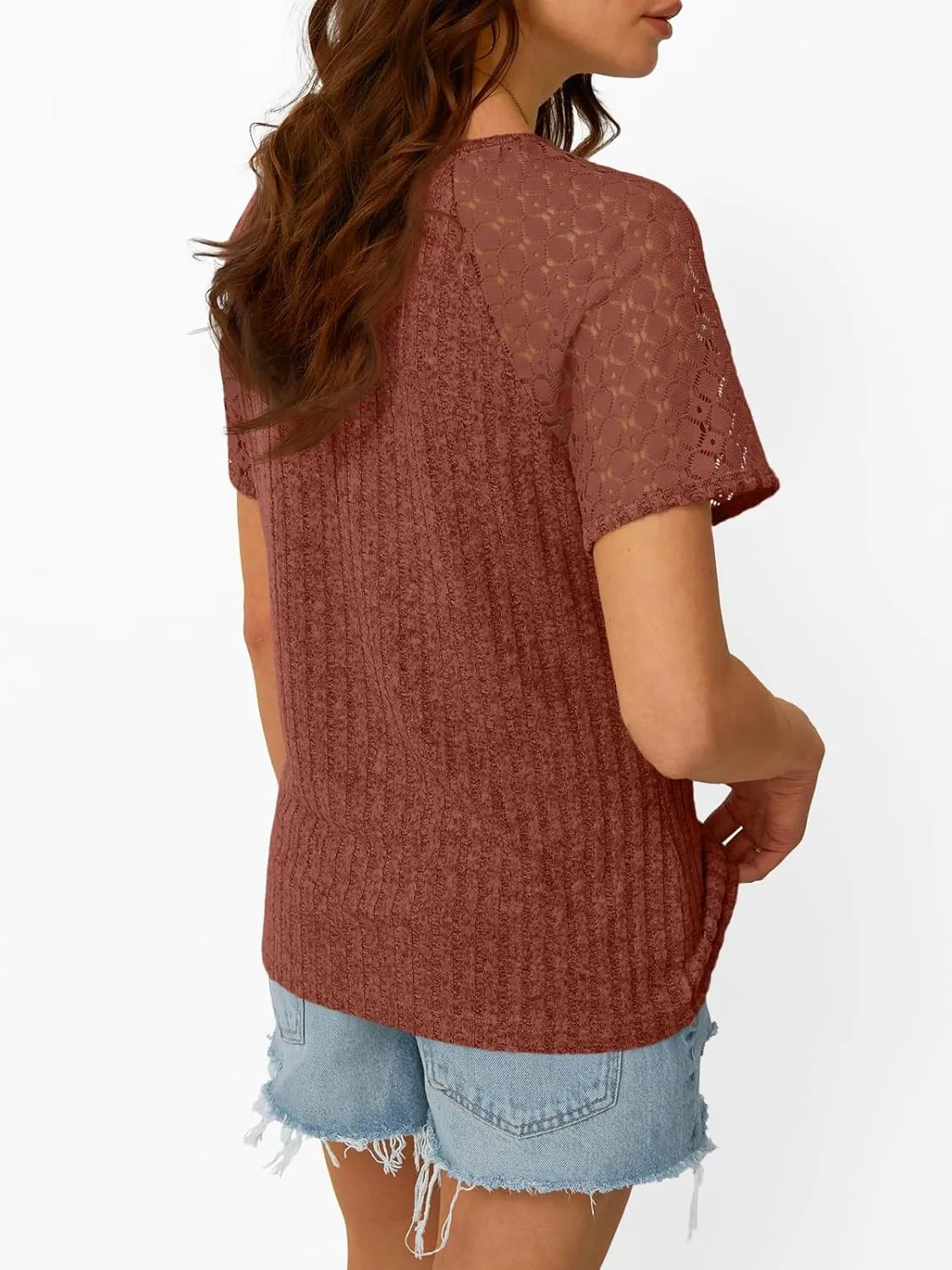 AUTOMET Womens Short Sleeve Sweater Crewneck Business Tops Dressy Casual Shirts Trendy Tunic Summer Clothes 2025