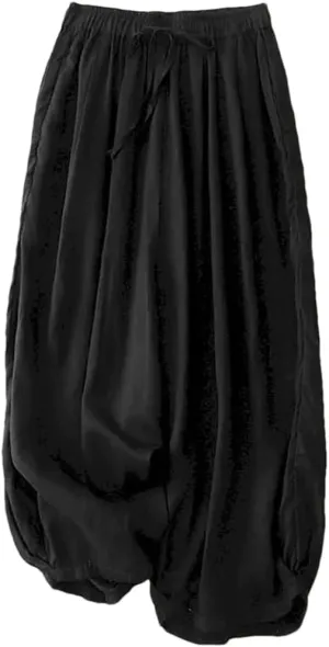 Bciopll Solid Pants for Women Loose Casual Summer Basic Elastic Waist Harem Trouser