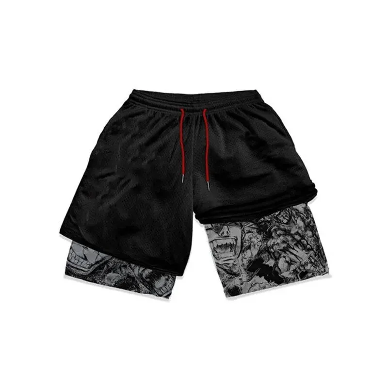Berserk Guts Anger Quick Dry Premium Mesh Workout Shorts