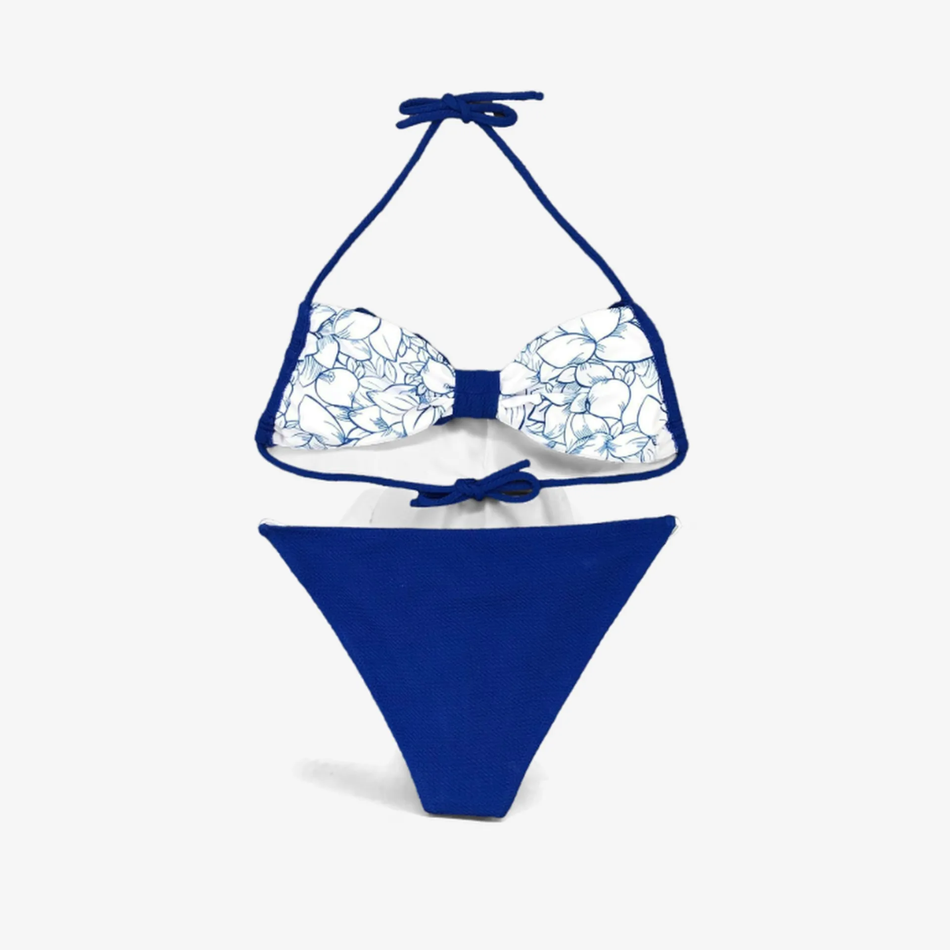 Blue Ruffle Wave Bikini Set