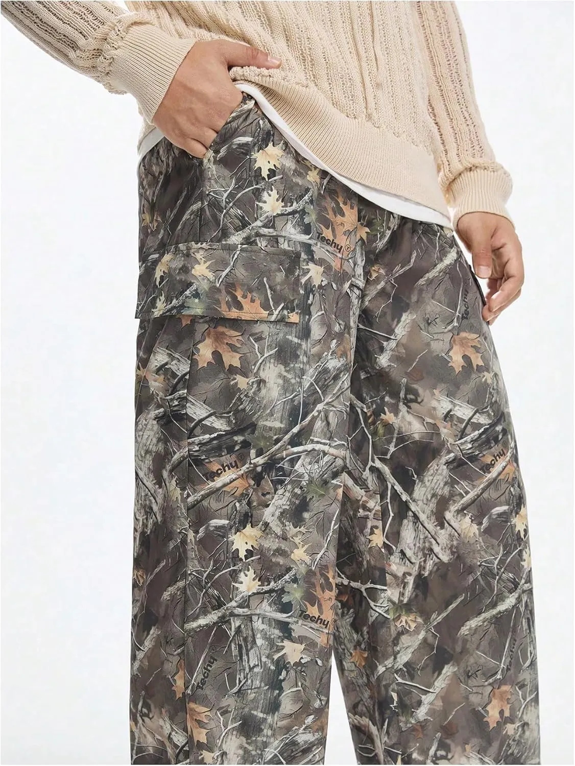 Boy's Graphic Camo Baggy Pants Wide Leg Elastic Waist Long Trousers Vintage Streetwear
