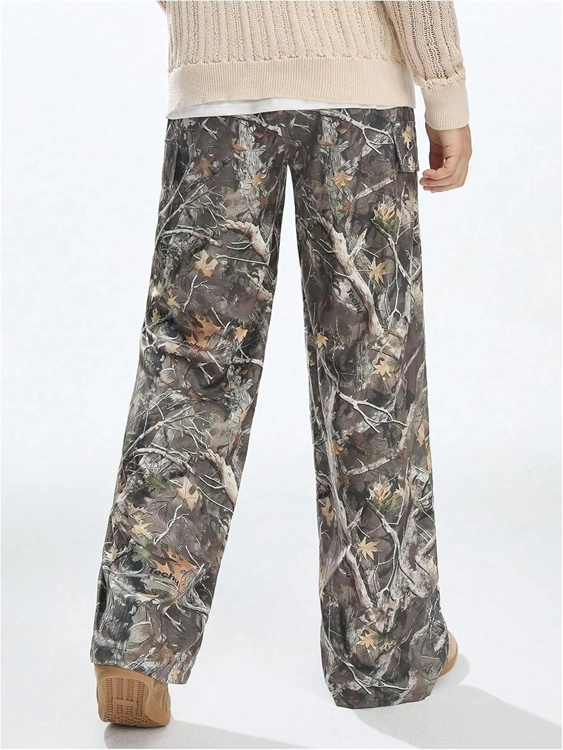 Boy's Graphic Camo Baggy Pants Wide Leg Elastic Waist Long Trousers Vintage Streetwear