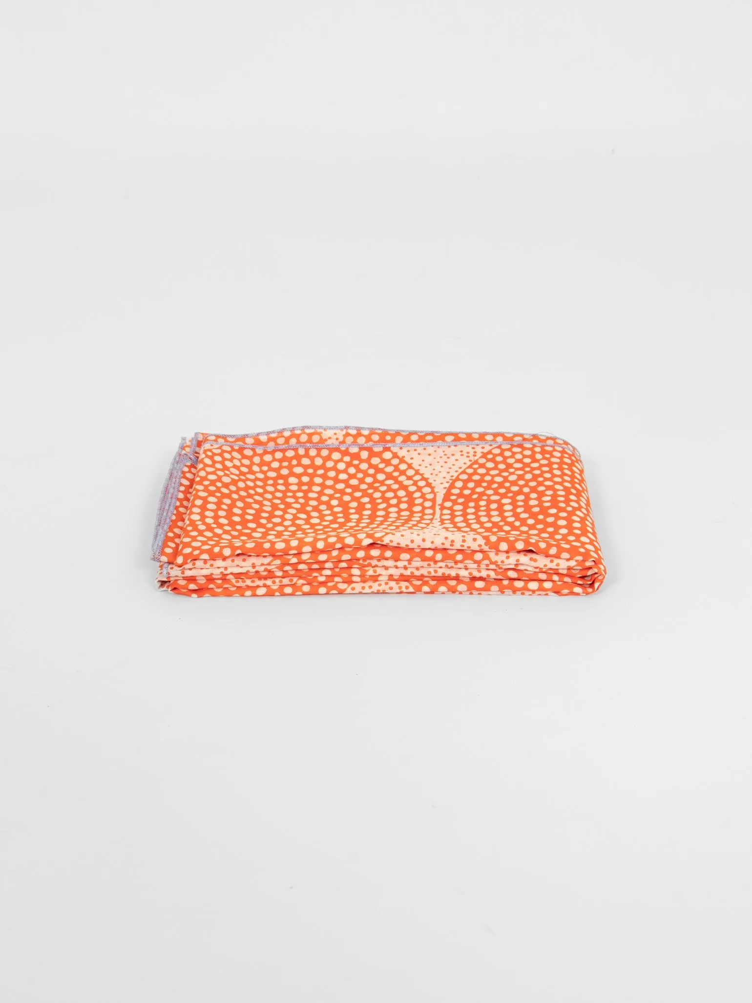 Camille Lightweight Cotton Scarf - Orange, Polka Dot Circles