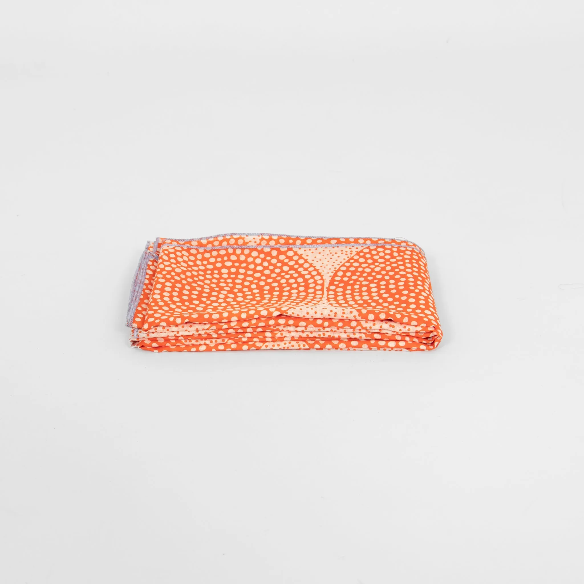 Camille Lightweight Cotton Scarf - Orange, Polka Dot Circles