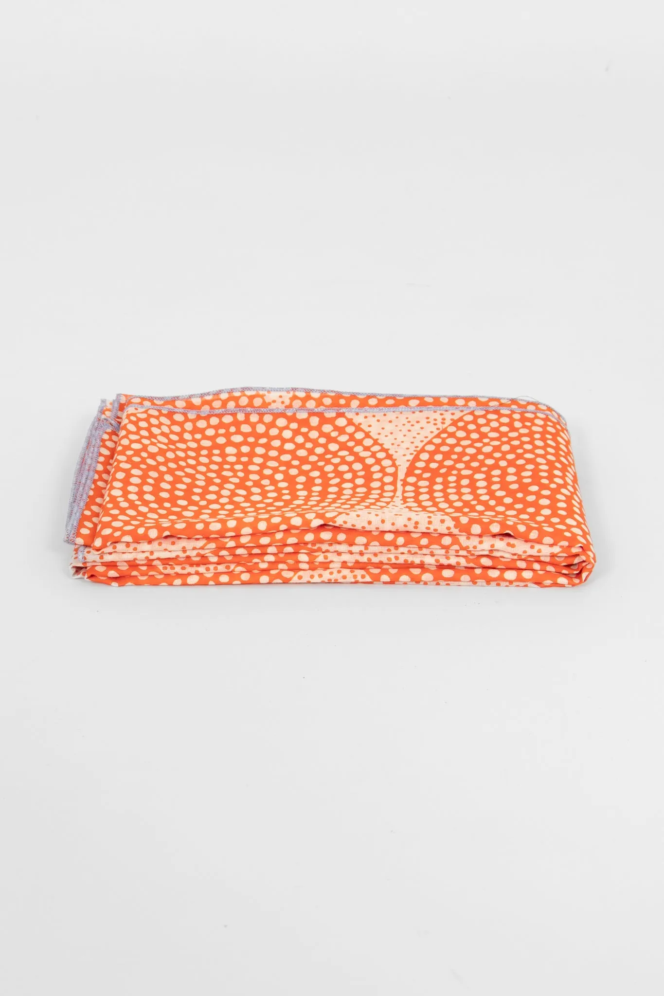 Camille Lightweight Cotton Scarf - Orange, Polka Dot Circles