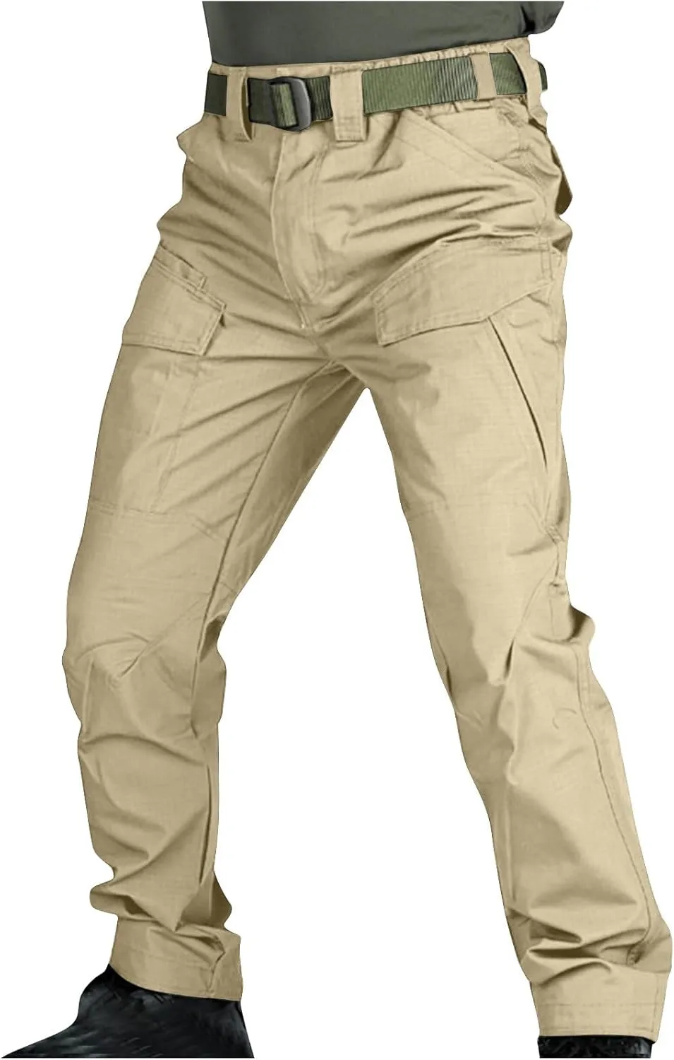 Cargo Pants Mens Fashion Camouflage Chino Trousers Elastic Waist Drawstring Tapered Jogger Gym Athletic Pants Outdoor
