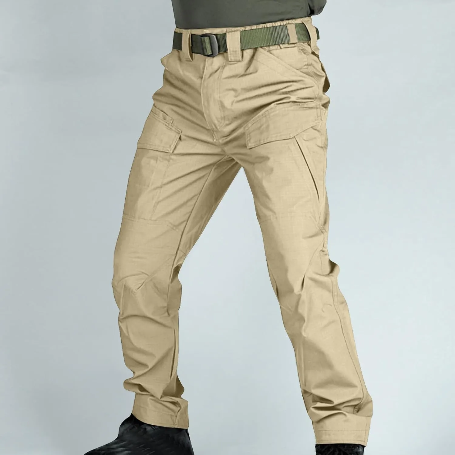 Cargo Pants Mens Fashion Camouflage Chino Trousers Elastic Waist Drawstring Tapered Jogger Gym Athletic Pants Outdoor