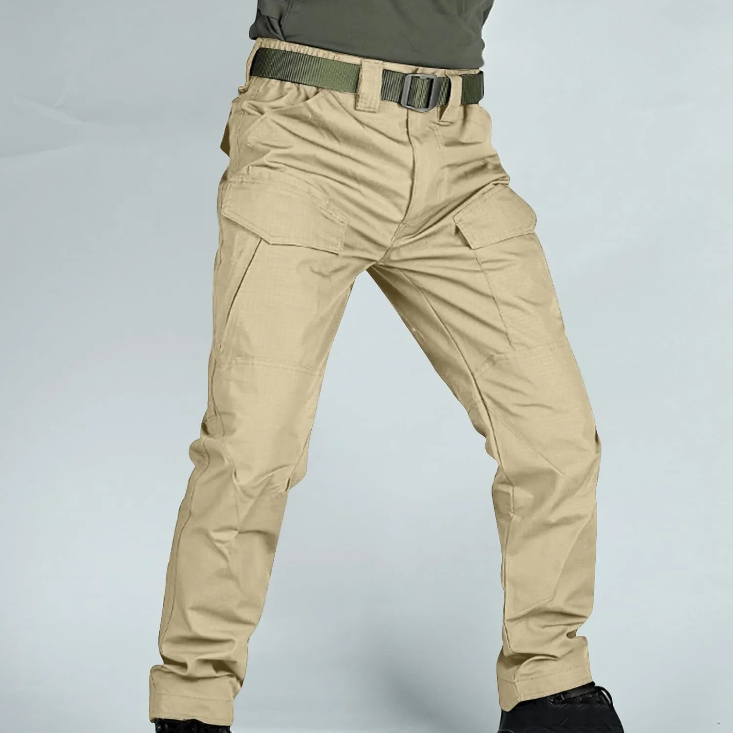 Cargo Pants Mens Fashion Camouflage Chino Trousers Elastic Waist Drawstring Tapered Jogger Gym Athletic Pants Outdoor
