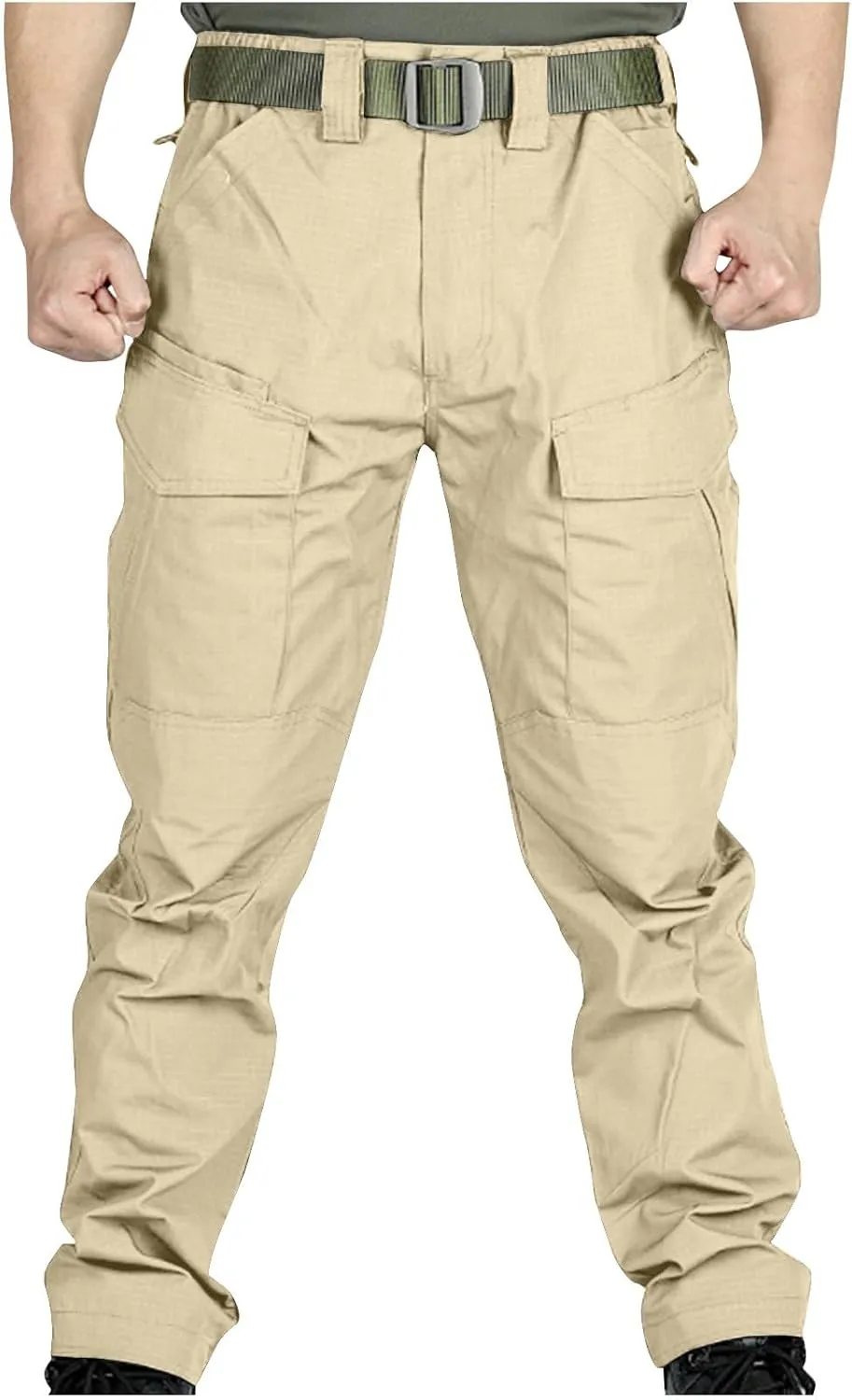 Cargo Pants Mens Fashion Camouflage Chino Trousers Elastic Waist Drawstring Tapered Jogger Gym Athletic Pants Outdoor