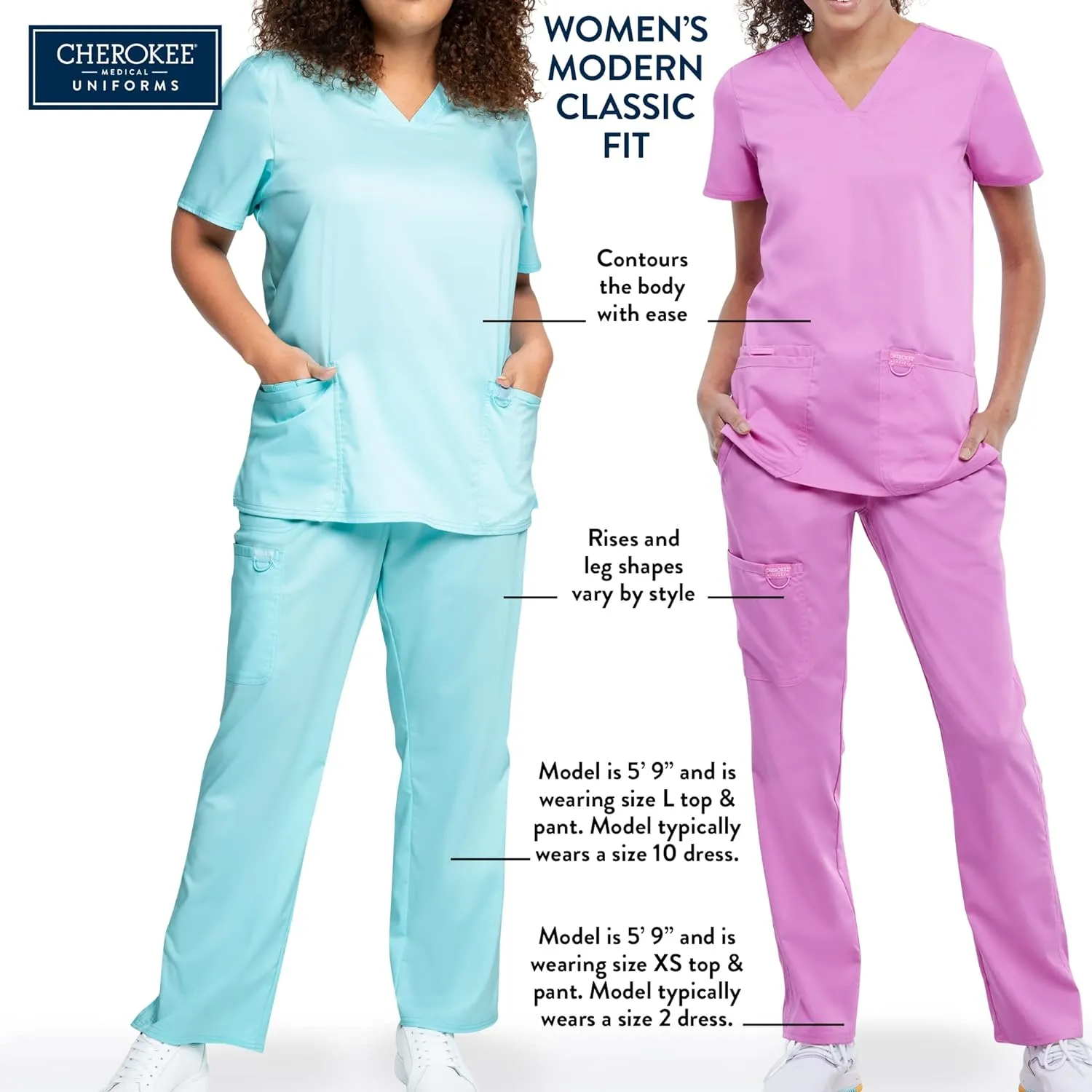 Cherokee Scrub Jackets For Woman, Snap Front with 3 Pockets & 2 way Stretch - WW310