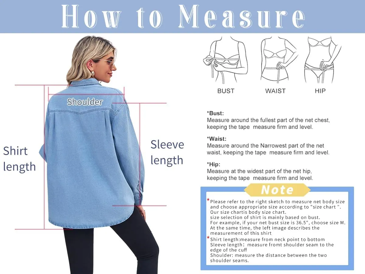 chouyatou Women's Spring Long Sleeve Denim Jean Shirts Button Down Shirt Business Casual Tops