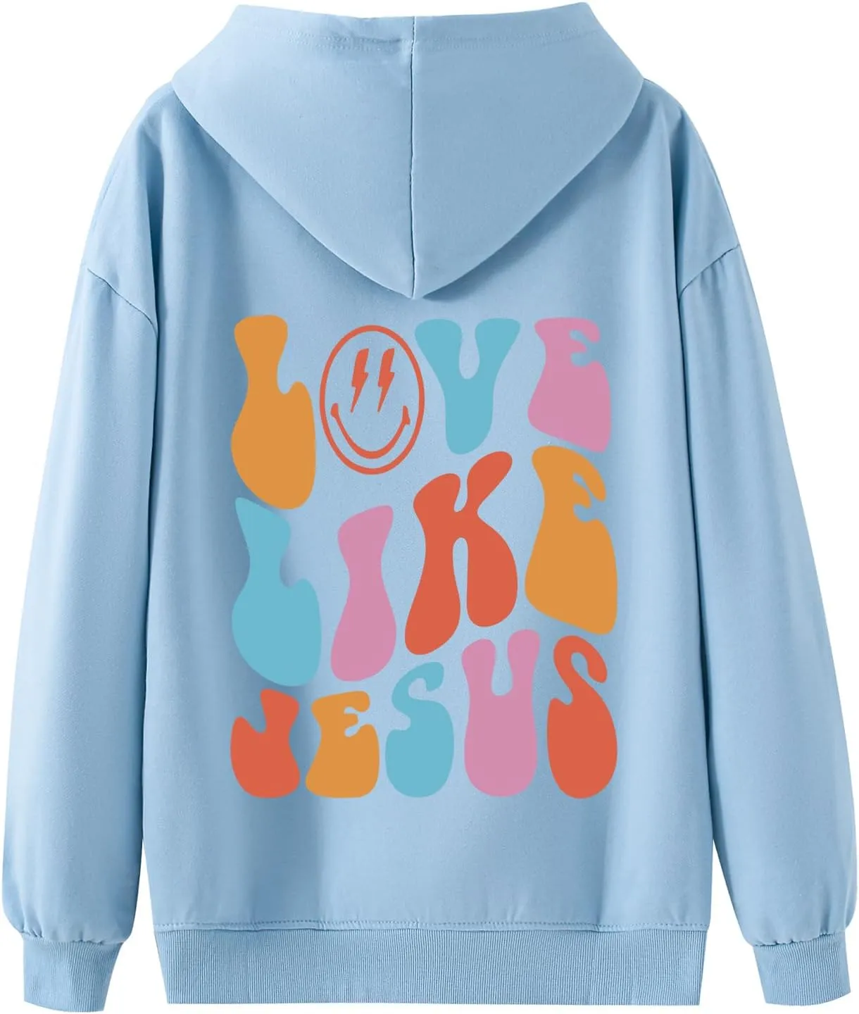 Christian Love Like Jesus Aesthetic Hoodies Oversized Graphic Preppy Sweatshirts for Women Faith Pullover Shirts Top