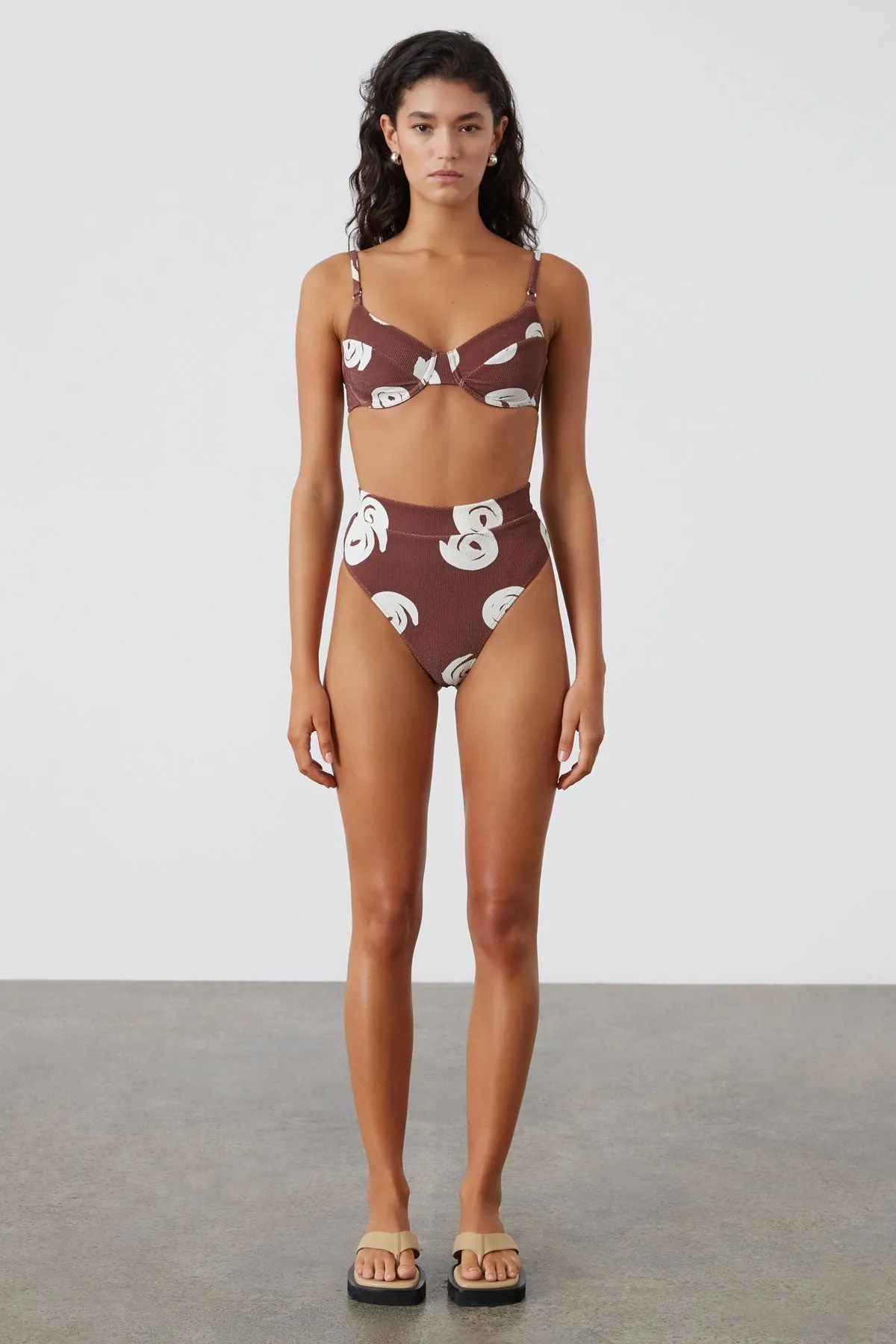 Cocoa Swirl Textured Balconette Bra Cup
