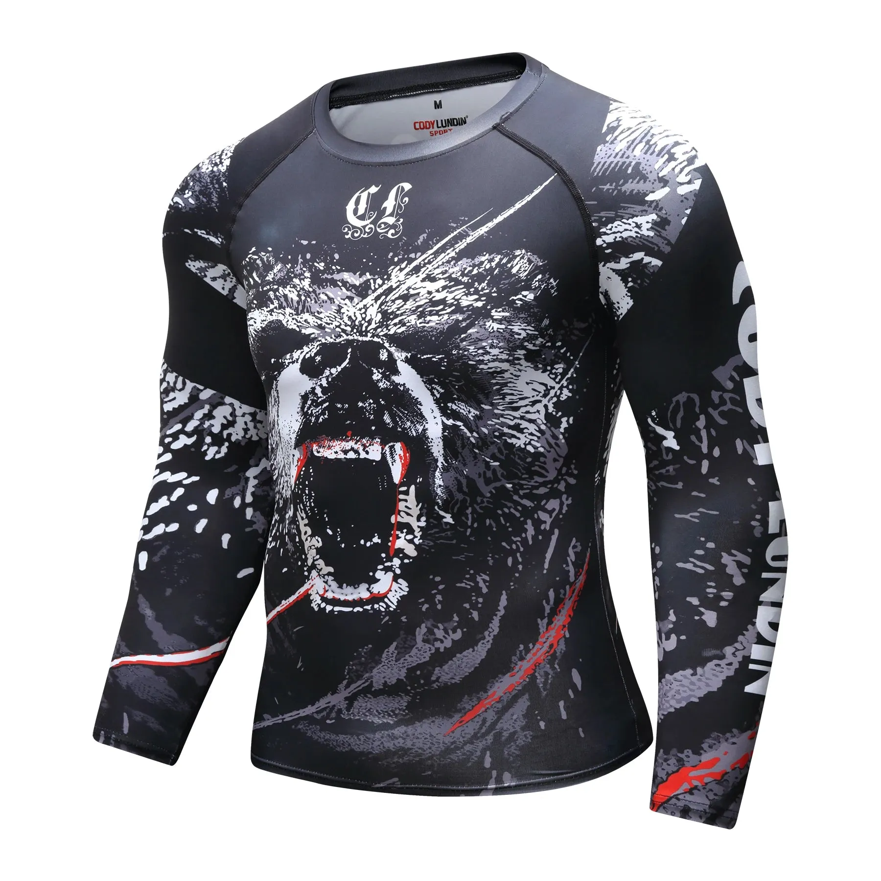 Cody Lundin - " The GRIZZ "  -  Long Sleeve MMA  Compression  Shirt / Rash Guard