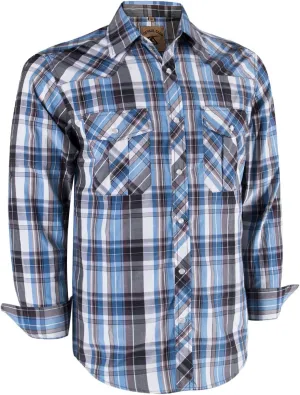 COEVALS CLUB Men's Western Pearl Snap Button Up Casual Cowboy Long Sleeve Two Pockets Work Shirts