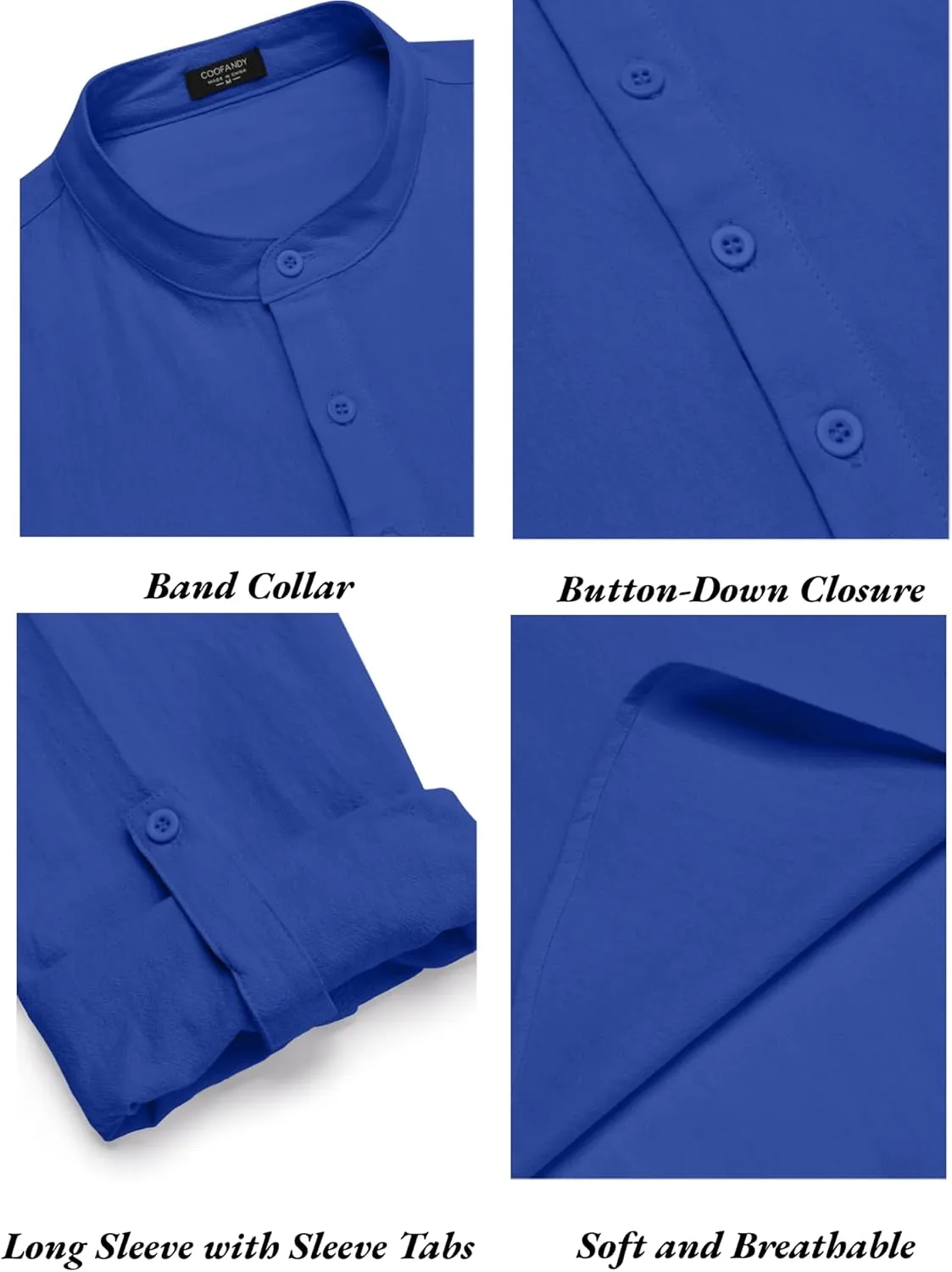 COOFANDY Men's 2 Pieces Cotton Linen Set Long Sleeve Henley Shirts Casual Beach Pants With Pockets Summer Yoga Outfits