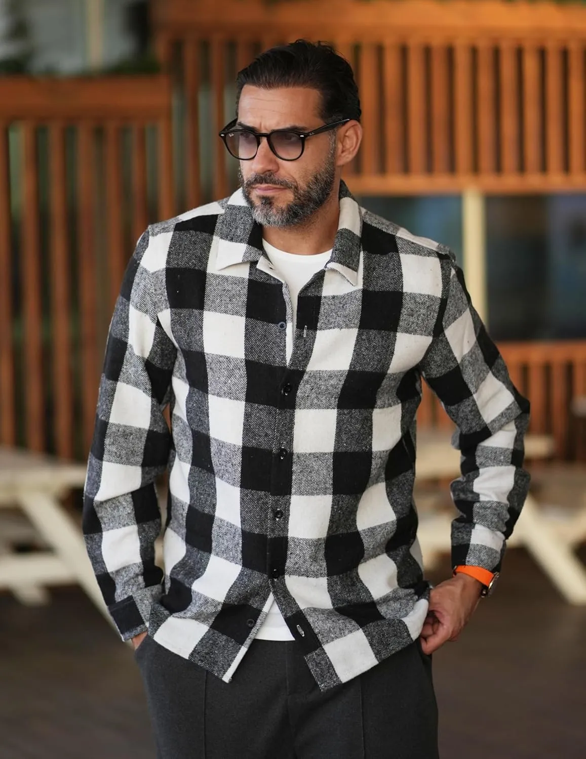 COOFANDY Men's Flannel Shirts Casual Button Down Plaid Shirt Jacket Long Sleeve Fleece Shacket