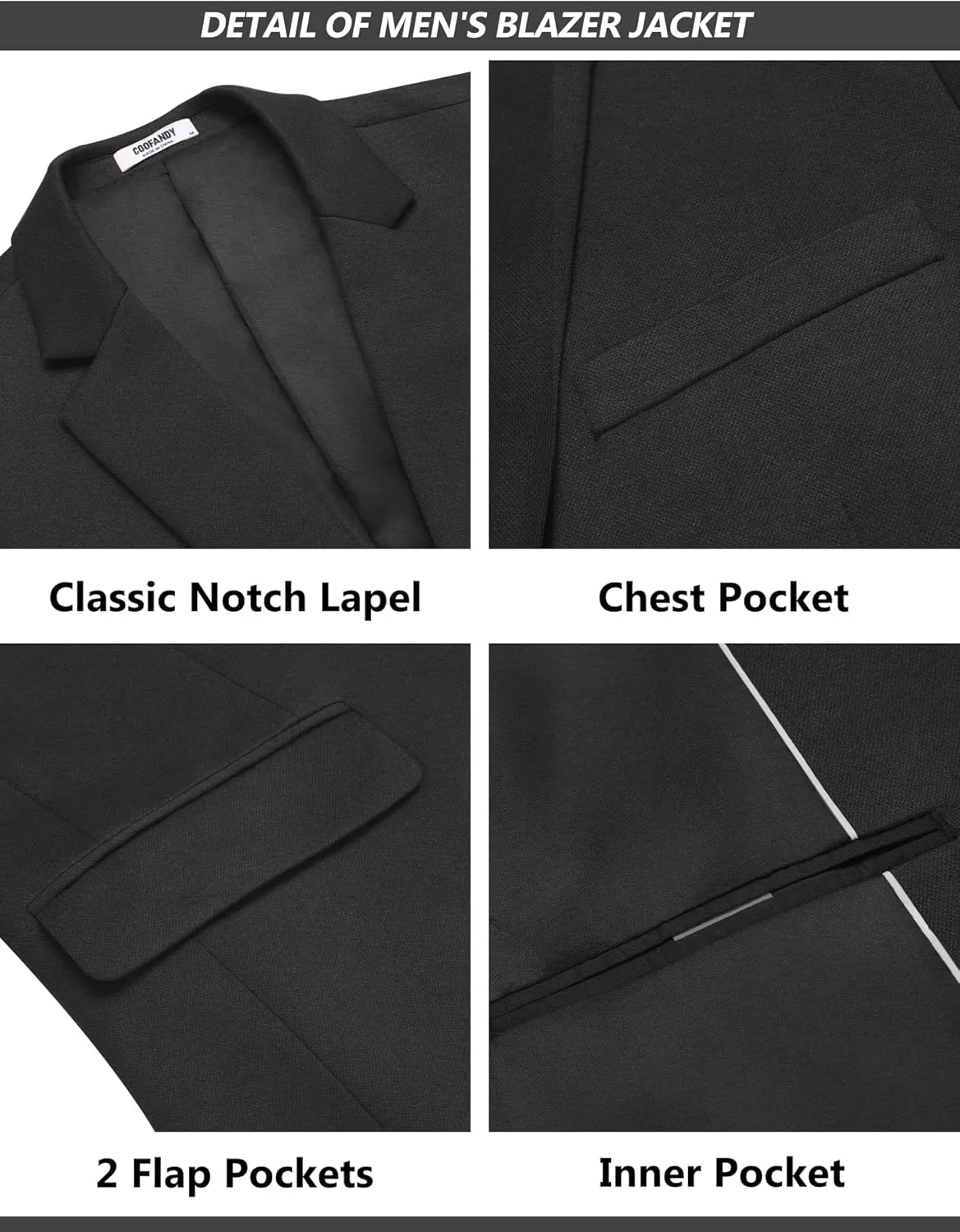 COOFANDY Men's Suits 2 Piece Slim Fit Suit Set 2 Button Lightweight Casual Knit Blazer Suit Jacket Pants