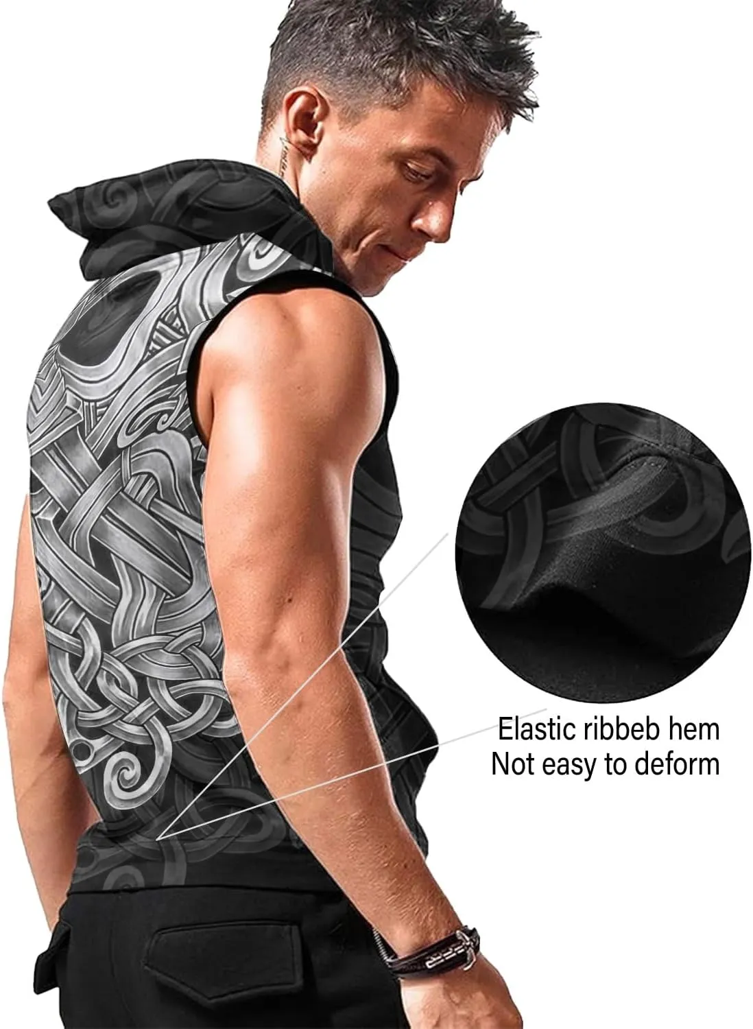 Desantiago Workout Hooded Tank Tops Sports Training Sleeveless Gym Hoodies Bodybuilding Cut Off Muscle Shirts