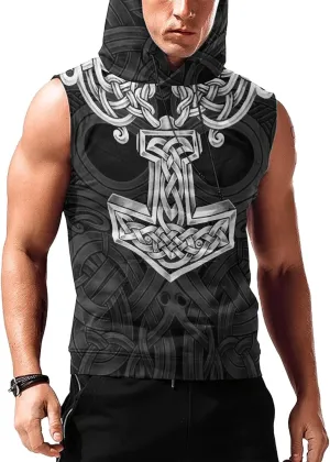 Desantiago Workout Hooded Tank Tops Sports Training Sleeveless Gym Hoodies Bodybuilding Cut Off Muscle Shirts