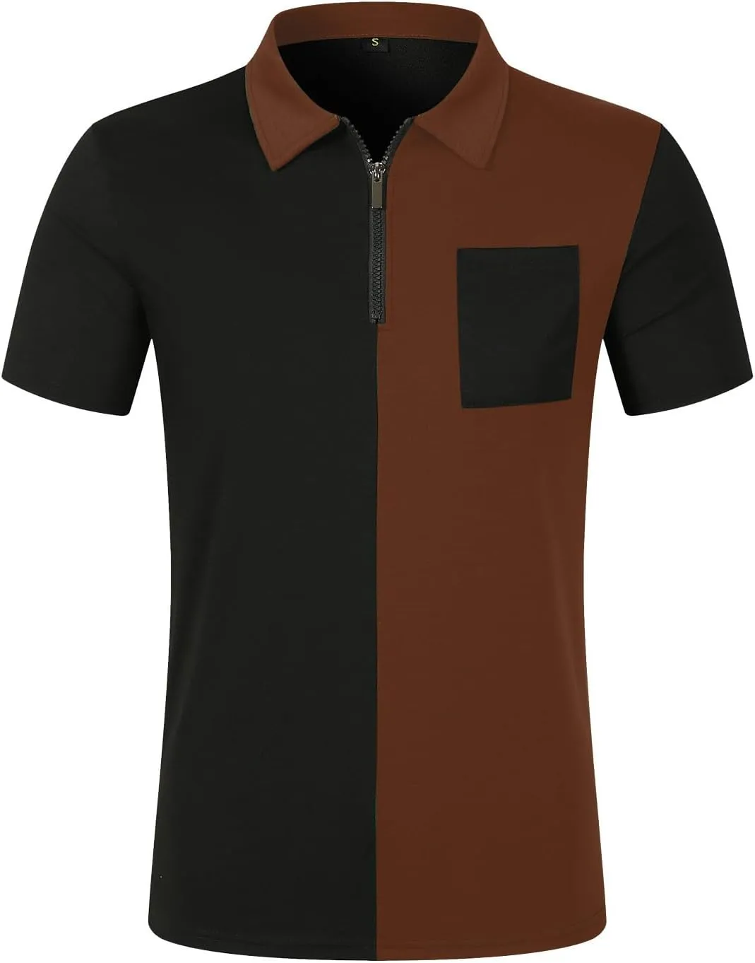 DOPOCQ Polo Shirts for Men Casual Business Fashion Color Block Polo Shirts Plus Size Lapel Golf Basic Henley Shirts
