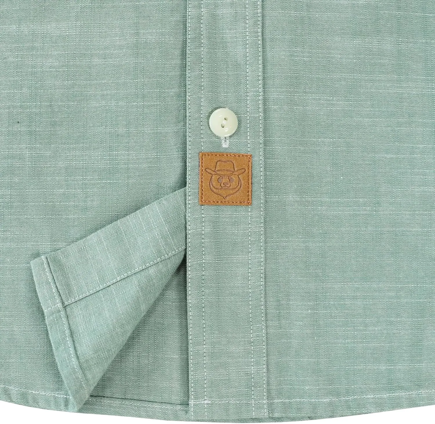 Dubinik Chambray Shirt Men Long Sleeve Cotton Work Shirts with 2 Pockets Casual Button Down