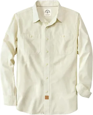 Dubinik Chambray Shirt Men Long Sleeve Cotton Work Shirts with 2 Pockets Casual Button Down