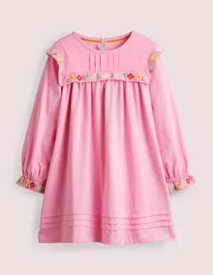 Embroidered Jersey Dress-Lilac Chiffon