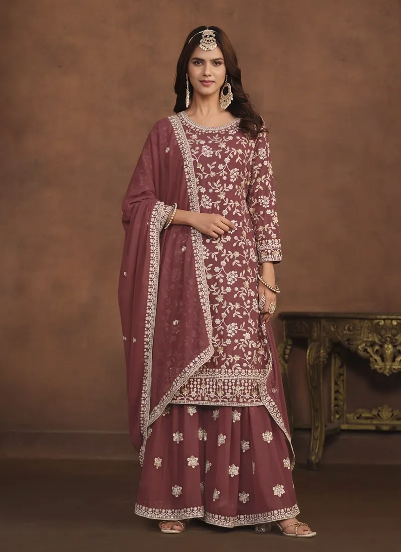 Faux Georgette Designer Sharara Suit