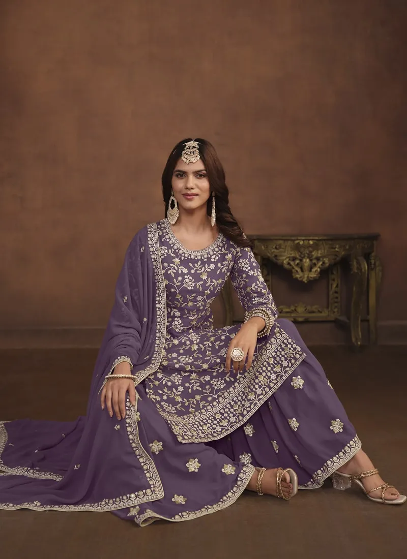 Faux Georgette Designer Sharara Suit