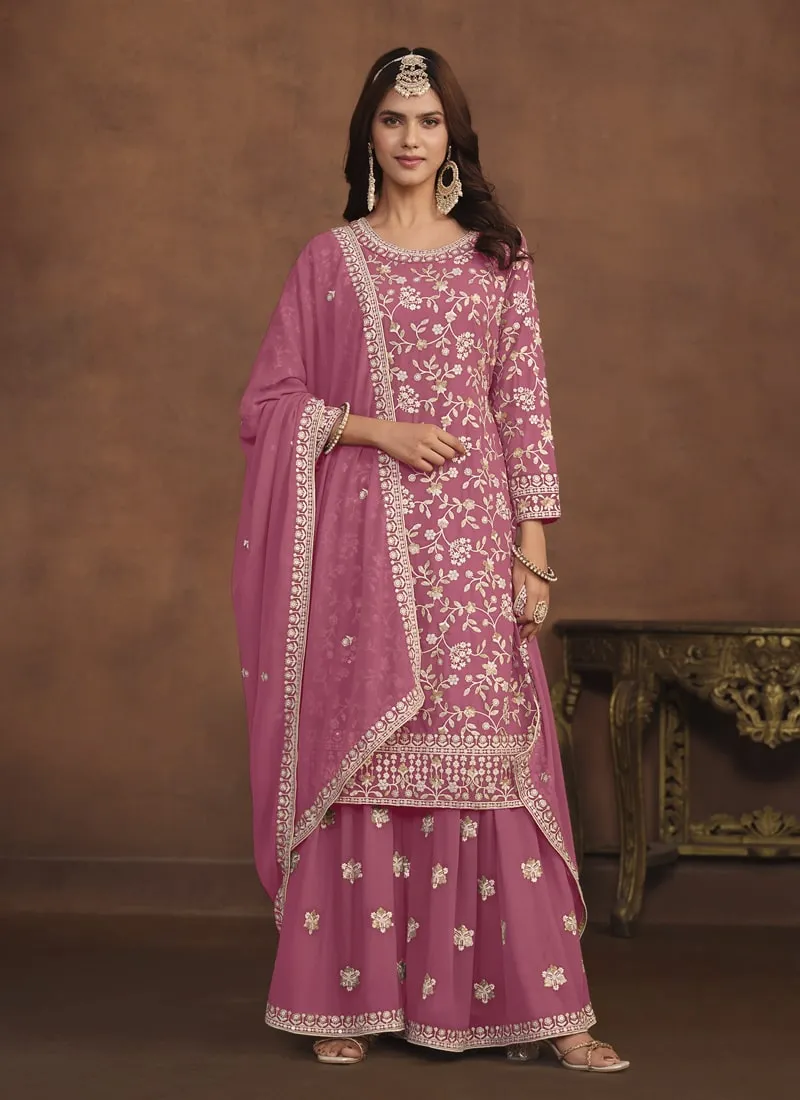 Faux Georgette Designer Sharara Suit