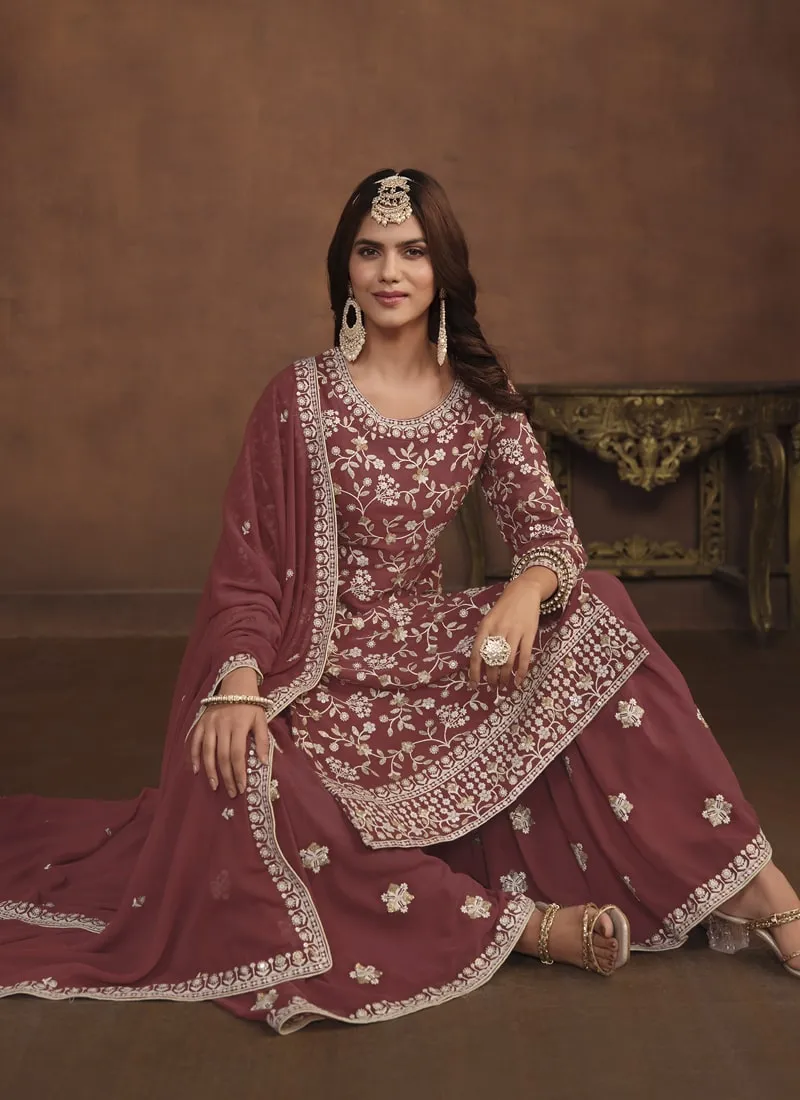 Faux Georgette Designer Sharara Suit