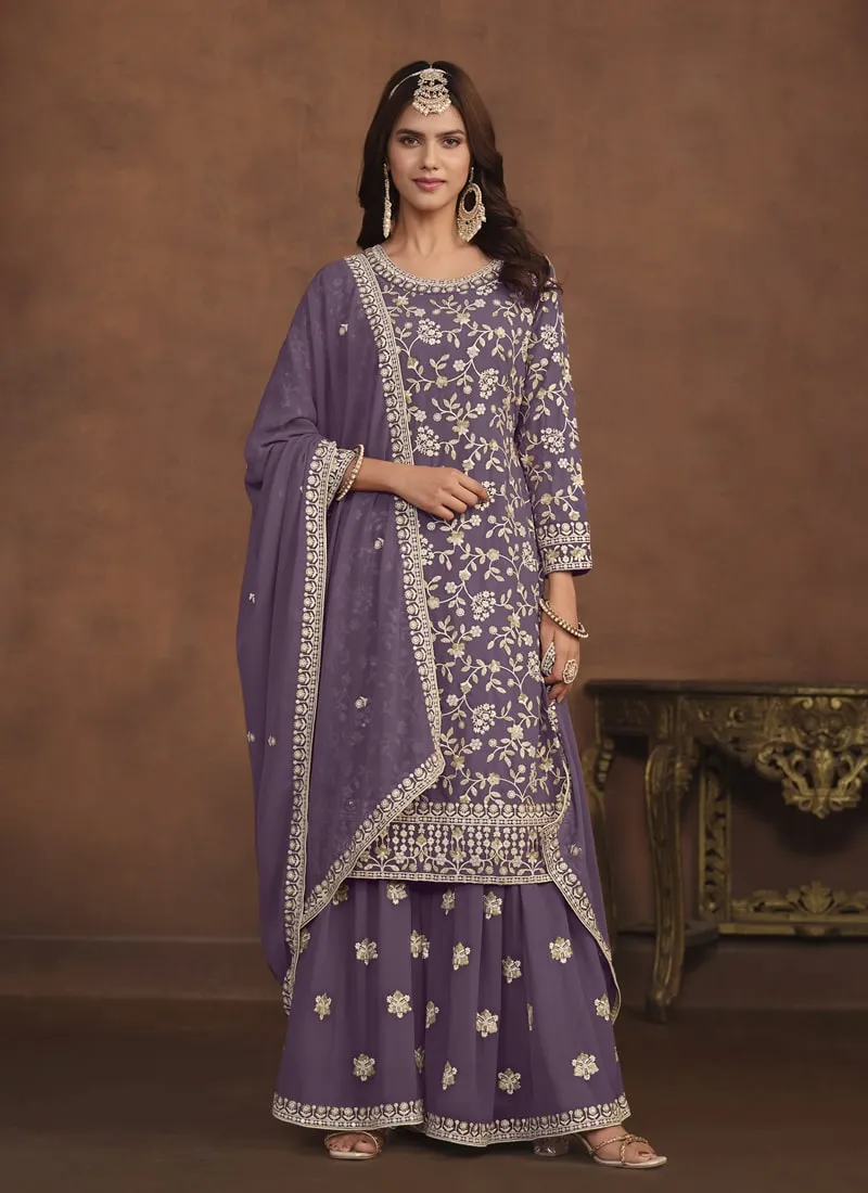 Faux Georgette Designer Sharara Suit