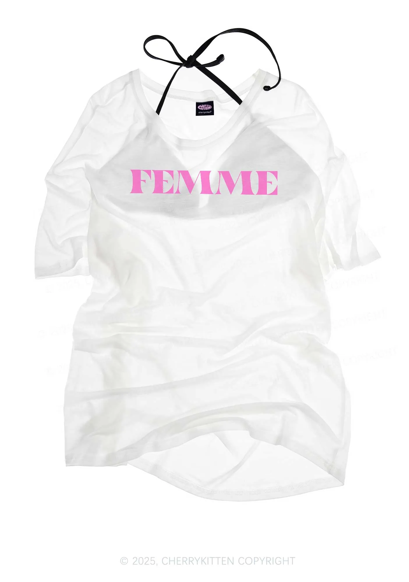 Femme Pride Y2K Sheer Boyfriend Tee Cherrykitten