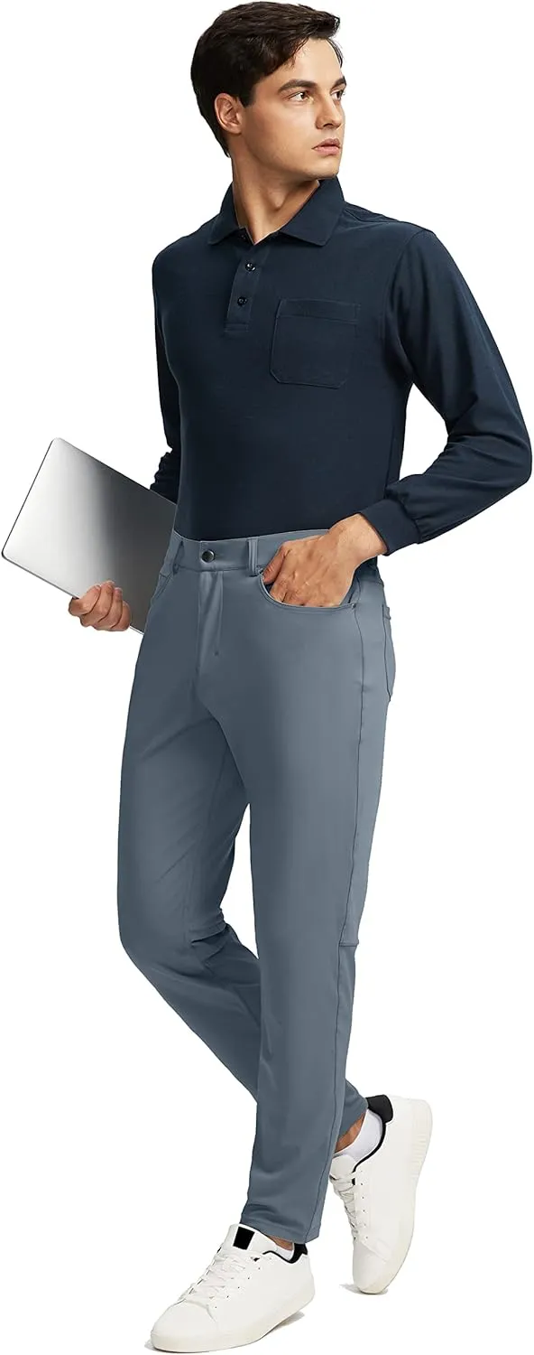 G Gradual Men's Stretch Golf Pants with 6 Pockets Slim Fit Dress Pants for Men Travel Casual Work