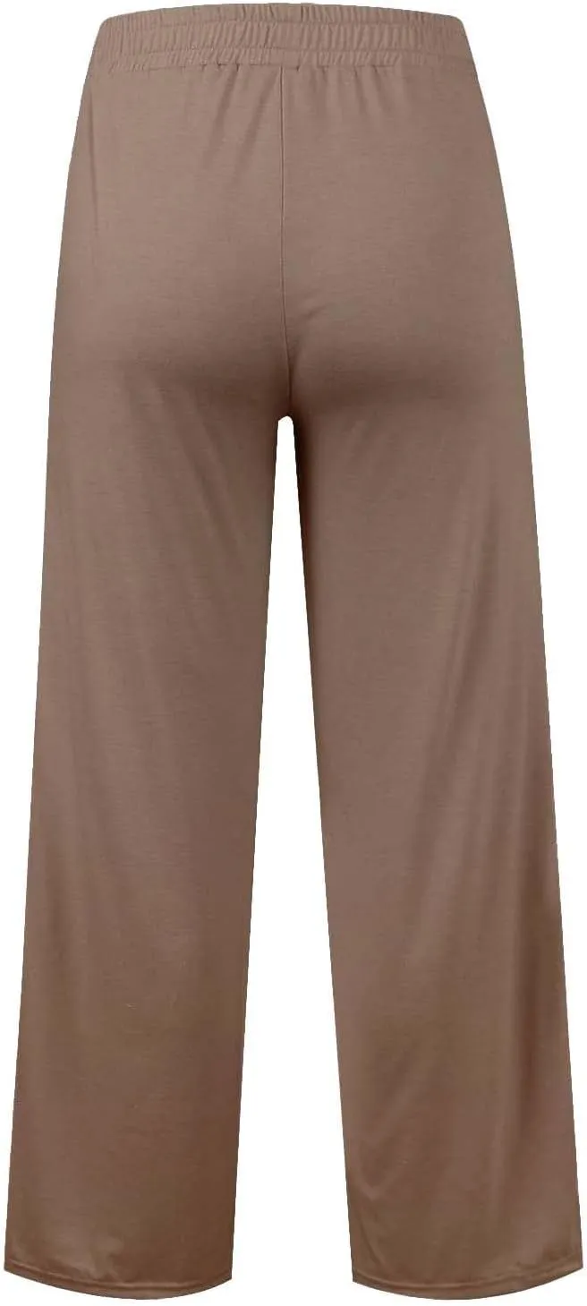 Girls Wide Leg Sweatpants High Waisted Baggy Drawstring Pants Elastic Elevated Seams Loose Active Pants with Pockets