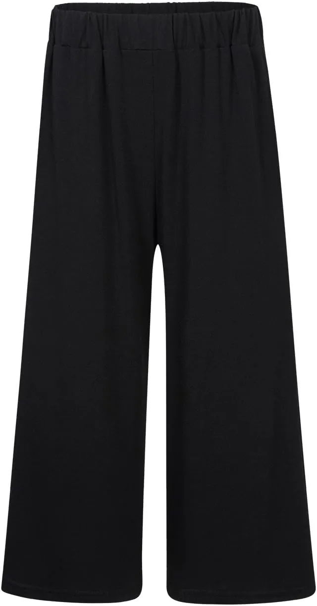 GlorySunshine Women's Elastic Waist Solid Palazzo Casual Wide Leg Pants with Pockets