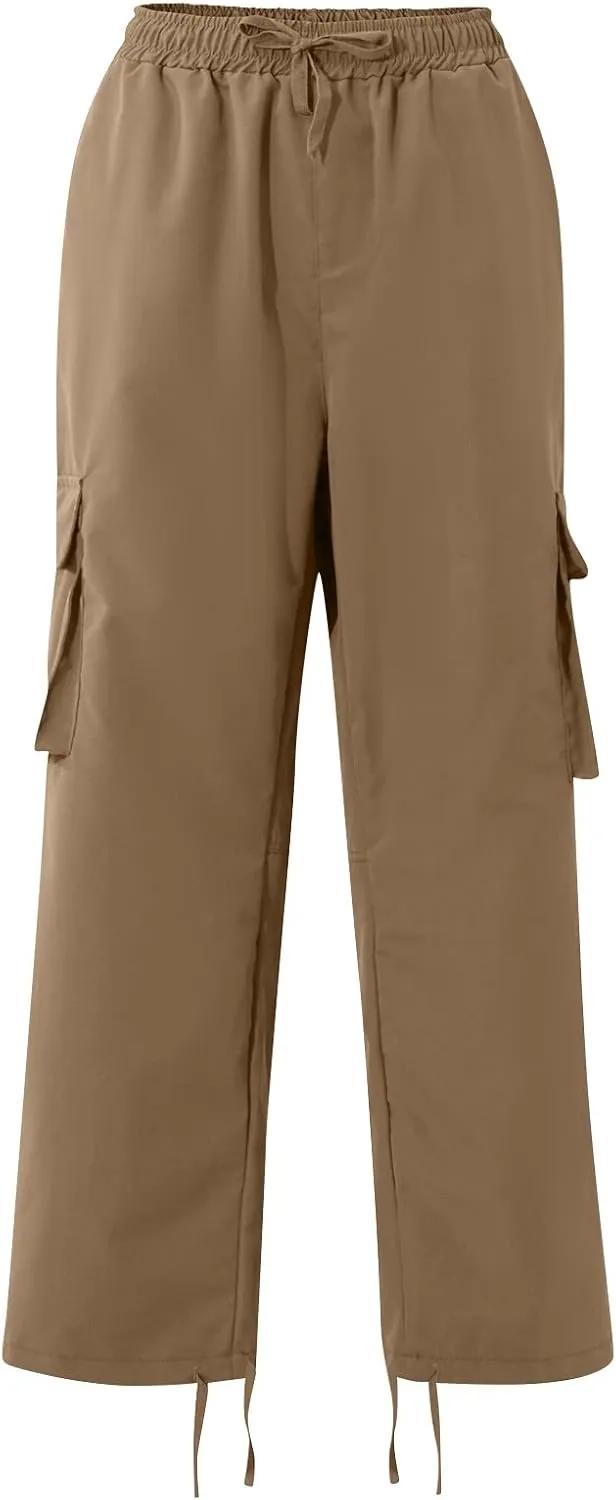 GOFULY Cargo Pants for Men Baggy Elastic Waist Drawstring Pants Pockets Pants Stretch Casual Fall Winter Joggers Trousers