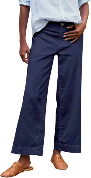 GOFULY Linen Palazzo Pants 2025 Vacation Summer Button Zipper Lounge Pants High Rise with Pocket Elegant Solid Beach Clothes